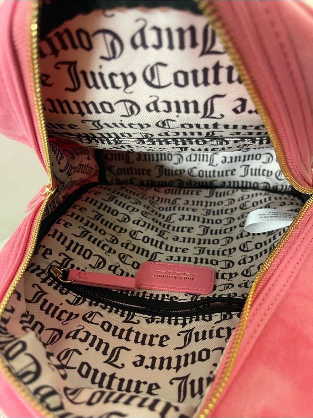 Juicy Couture Pink Velour Mini Backpack